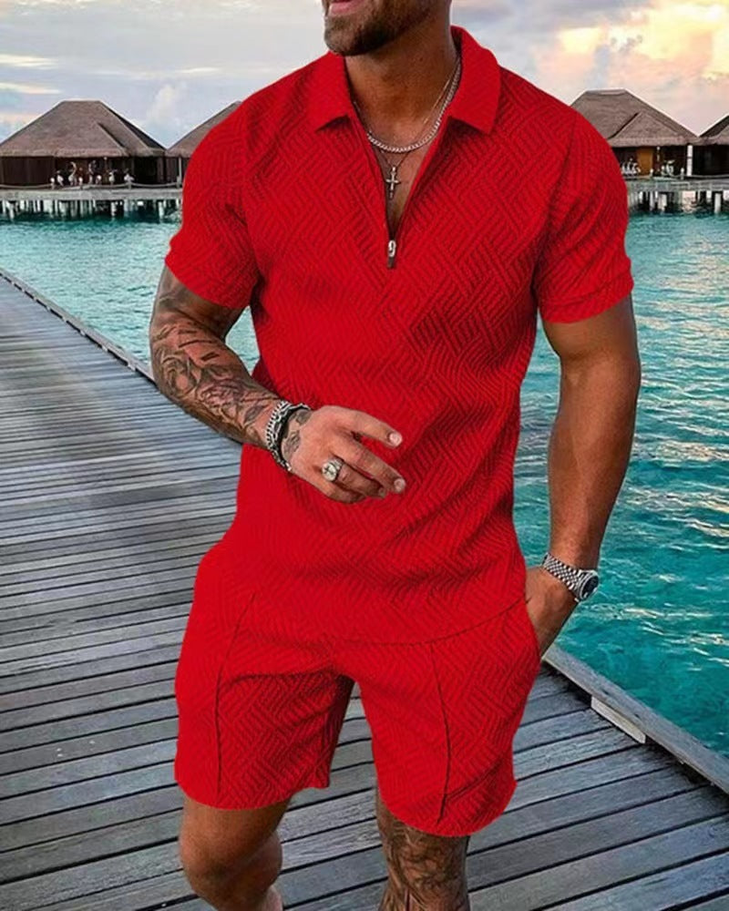 SUMMER & BEACH VIBES STYLE! Independent Station European And American Cross-border New Mens POLO Shirt Suit Lar Short-sleeved Pullover Casual Men&#039;s T-shirt