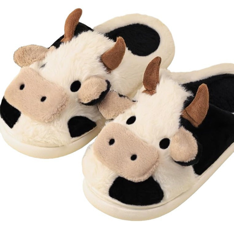 Cow Toe Cotton Slippers Women's Girls Winter Warm Thick-soled Non-slip Home Couple Slippers Boys And Girls Shoes