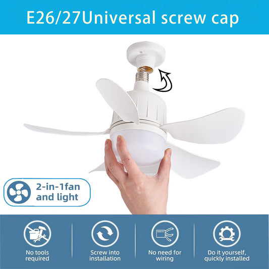 DETACHABLE CEILING FAN - E27 Detachable Fan Leaf Lamp Restaurant Bedroom Remote Control Ceiling Fan Lamp Bedroom Restaurant Three-color Dimming
