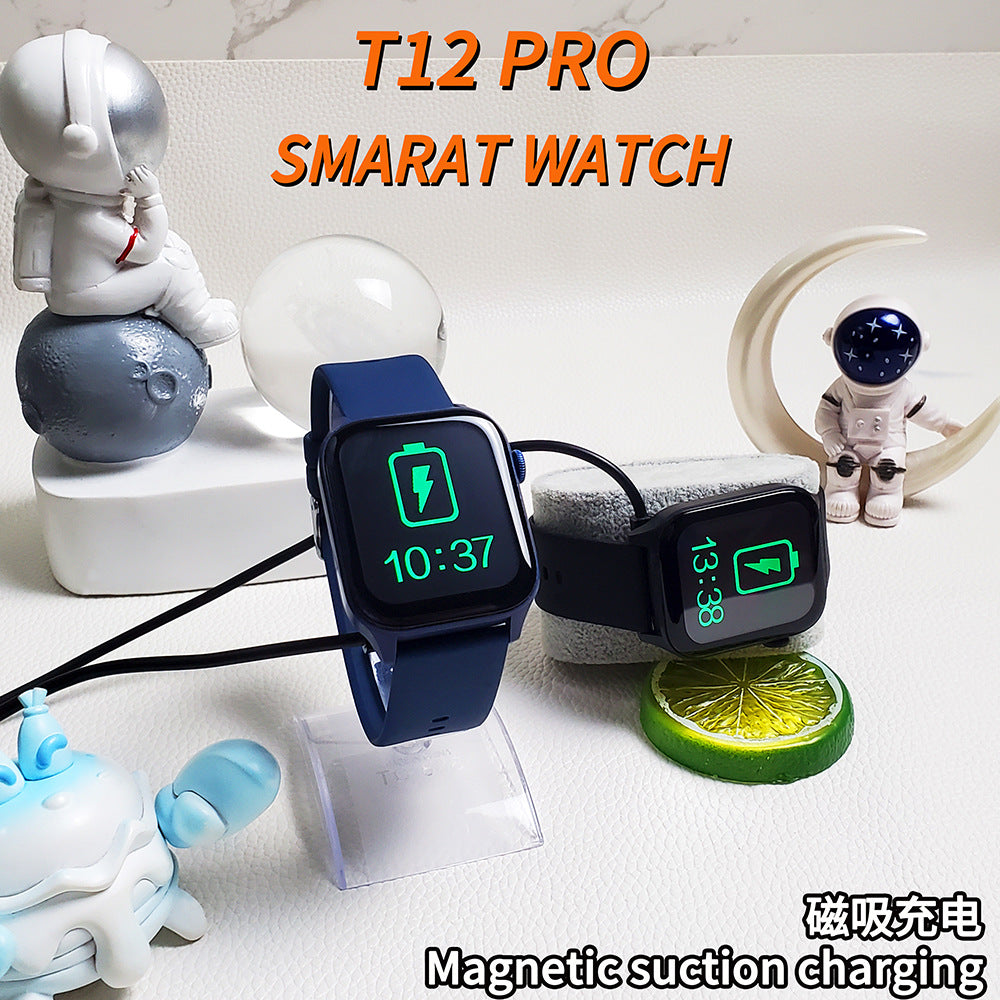 Longitudinal New T12PRO Smart Watch Bluetooth Call Blood Glucose Watch Various Sports Heart Rate Blood Pressure Blood Oxygen Monitor Sleep