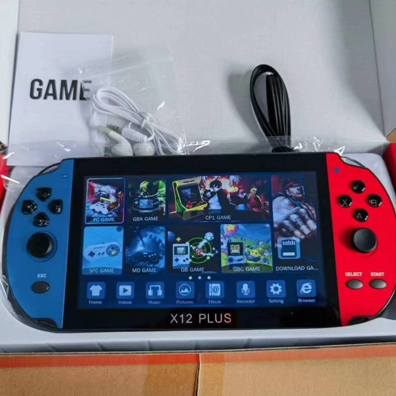 HANDHELD VIDEO GAME- X12Plus7 Inch Large Screen Handheld Arcade Game Machine 16G Memory Card