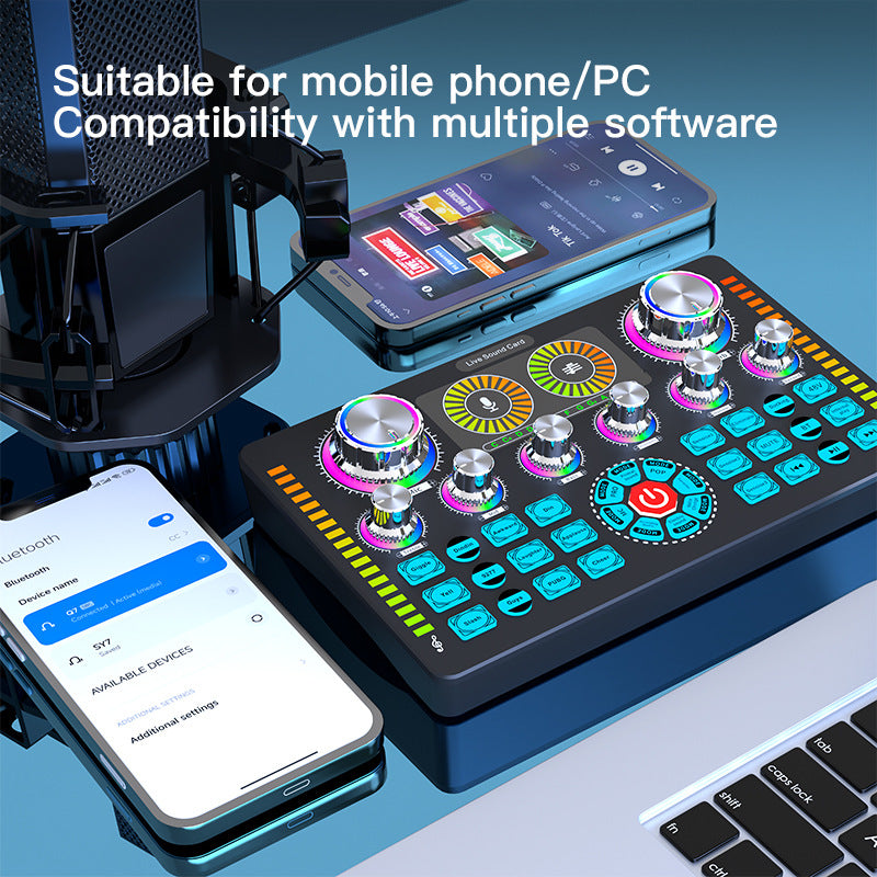 The English Version Of The Q7 Live Sound Card Can Be Matched With Various Types Of Microphones