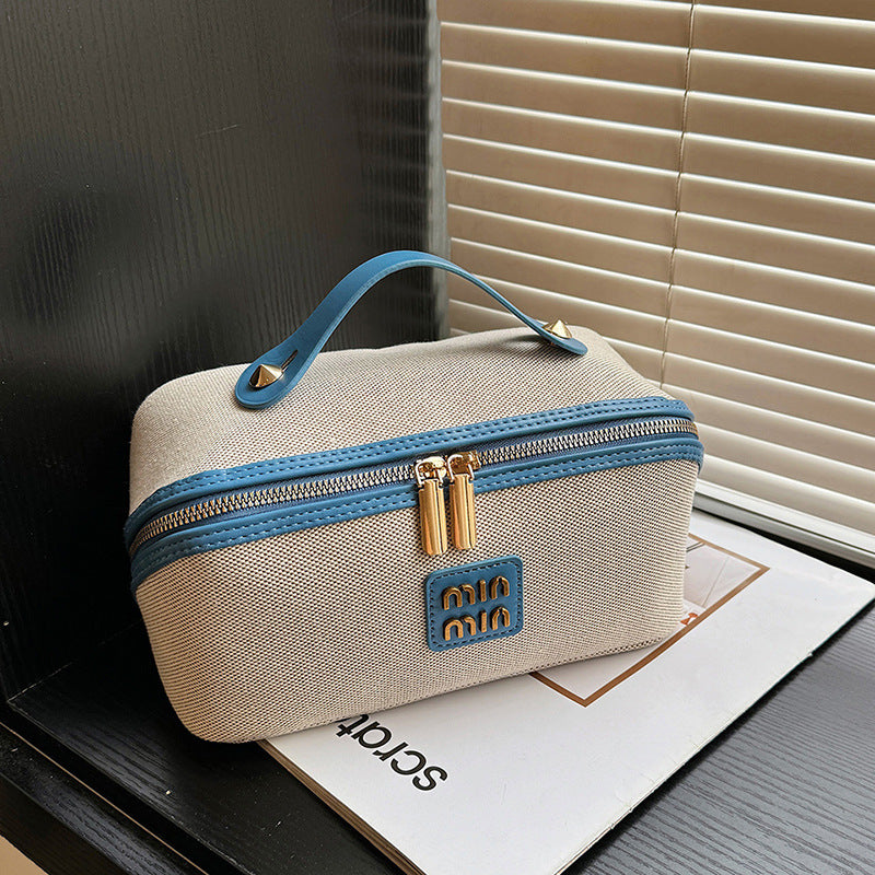 New Vintage Tile Cosmetic Bag Large Capacity Portable Cosmetic Storage Bag Advanced Wash Bag