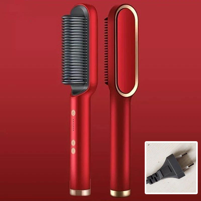 Cross-border Popular Hair Straightener Brush Negative Ion Hair Straightener