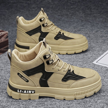 Popular Plus Size Men&#039;s Shoes Autumn And Winter New High-top Board Shoes Hidden Height Increasing Casual All-matching Tooling Martin Fashion Shoes