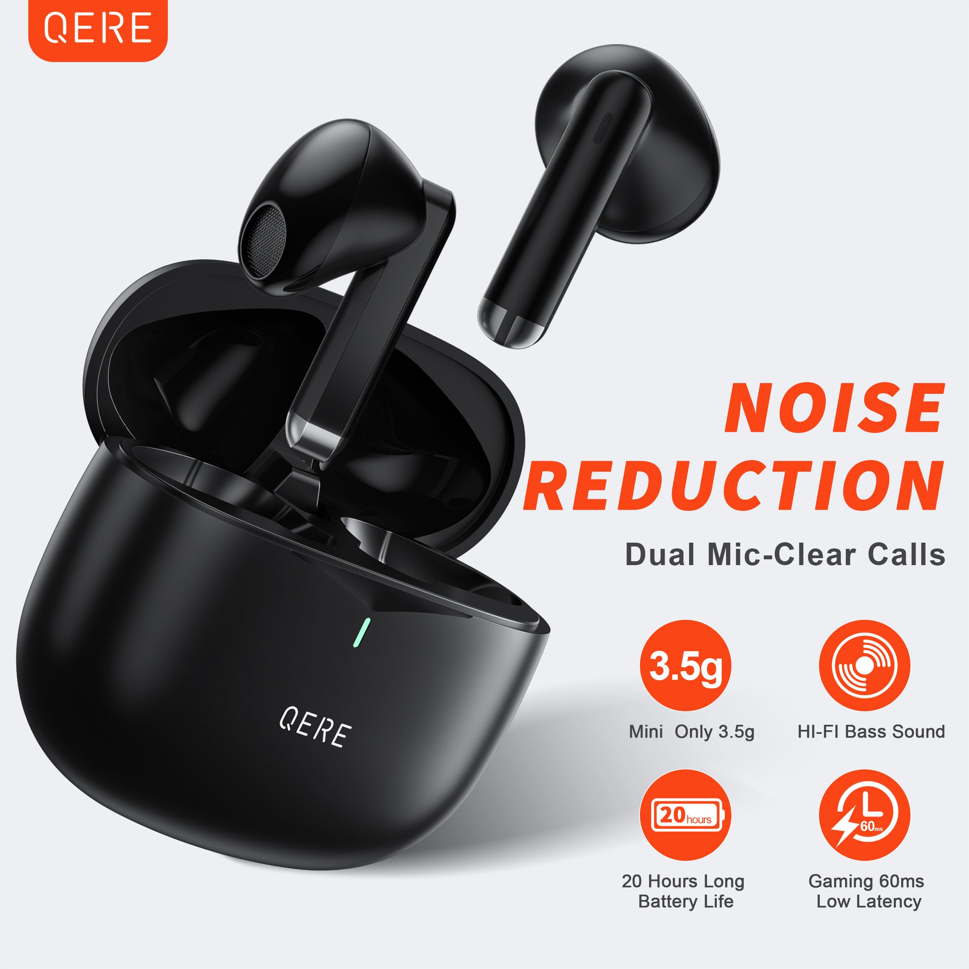 Wireless Earbuds QERE E28 New Tws Wireless Bluetooth Headset In-ear Subwoofer Gaming Headset Ultra-long Battery Life