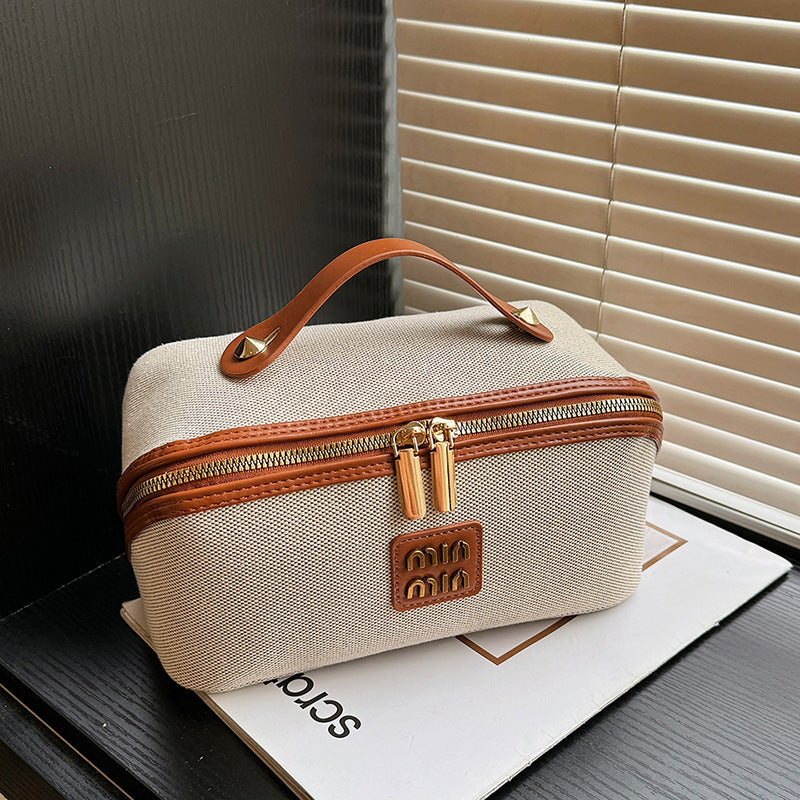 New Vintage Tile Cosmetic Bag Large Capacity Portable Cosmetic Storage Bag Advanced Wash Bag