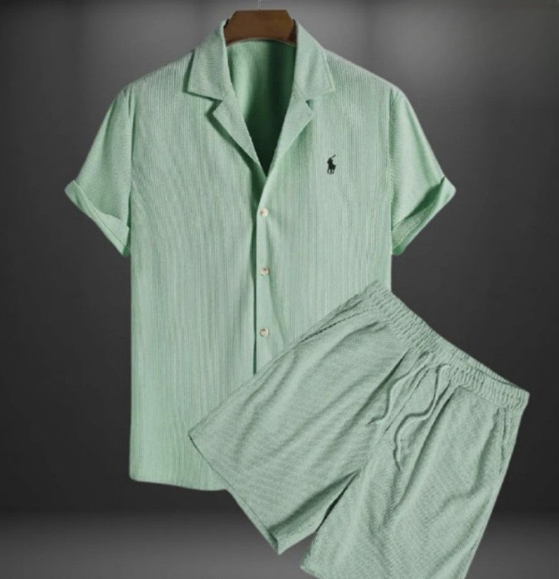 K&S's Men's Casual Loose Shirt & Short Set- casual loose short sleeved short four sided elastic set