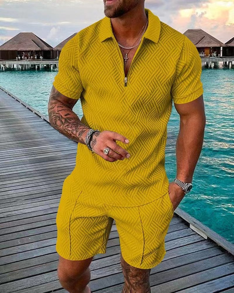 SUMMER & BEACH VIBES STYLE! Independent Station European And American Cross-border New Mens POLO Shirt Suit Lar Short-sleeved Pullover Casual Men&#039;s T-shirt