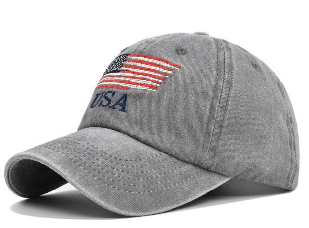 NEW UNISEX - Washed Old American Baseball Cap Embroidered Peaked Cap USA Embroidered Baseball Cap