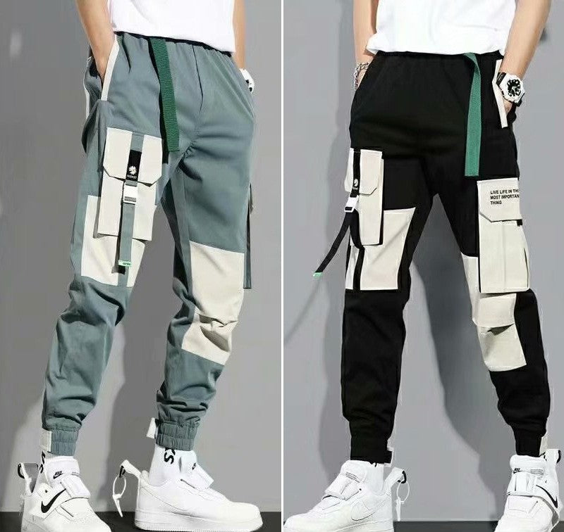 New Cotton Trendy Brand Loose Mens Ankle-tie Casual Pants