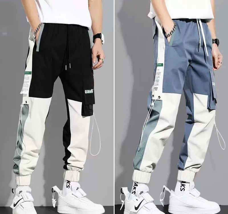 New Cotton Trendy Brand Loose Mens Ankle-tie Casual Pants