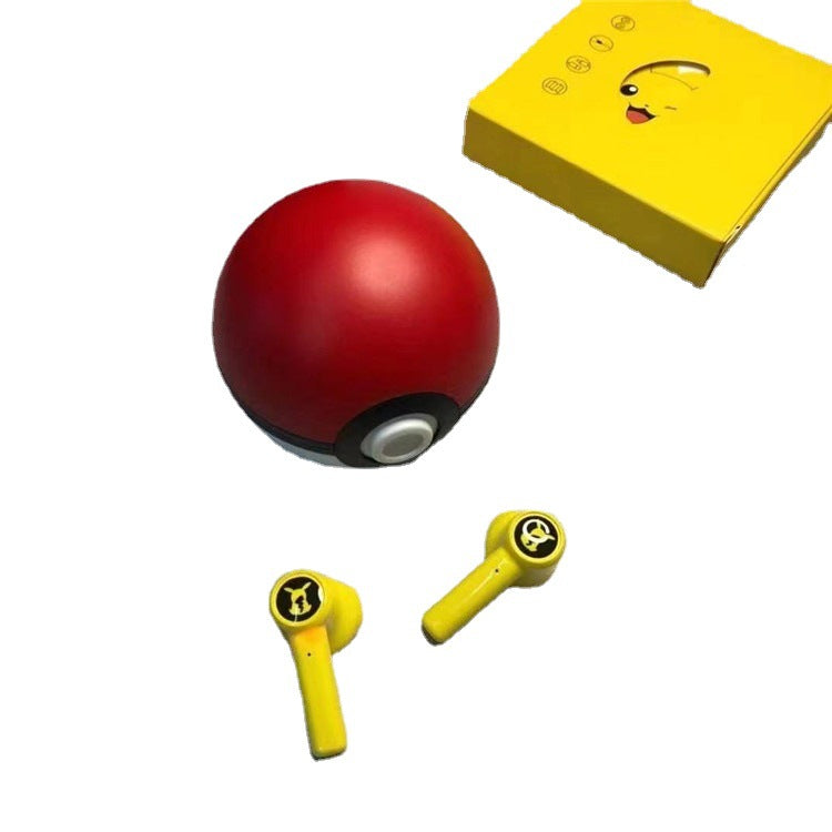 Pokemeng Pikachu Real Wireless Bluetooth Headset Elf Ball Cartoon Earplugs TWS Mai For Boys And Girls