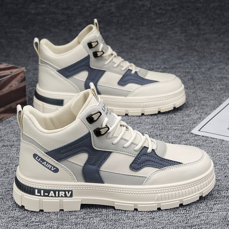 Popular Plus Size Men&#039;s Shoes Autumn And Winter New High-top Board Shoes Hidden Height Increasing Casual All-matching Tooling Martin Fashion Shoes