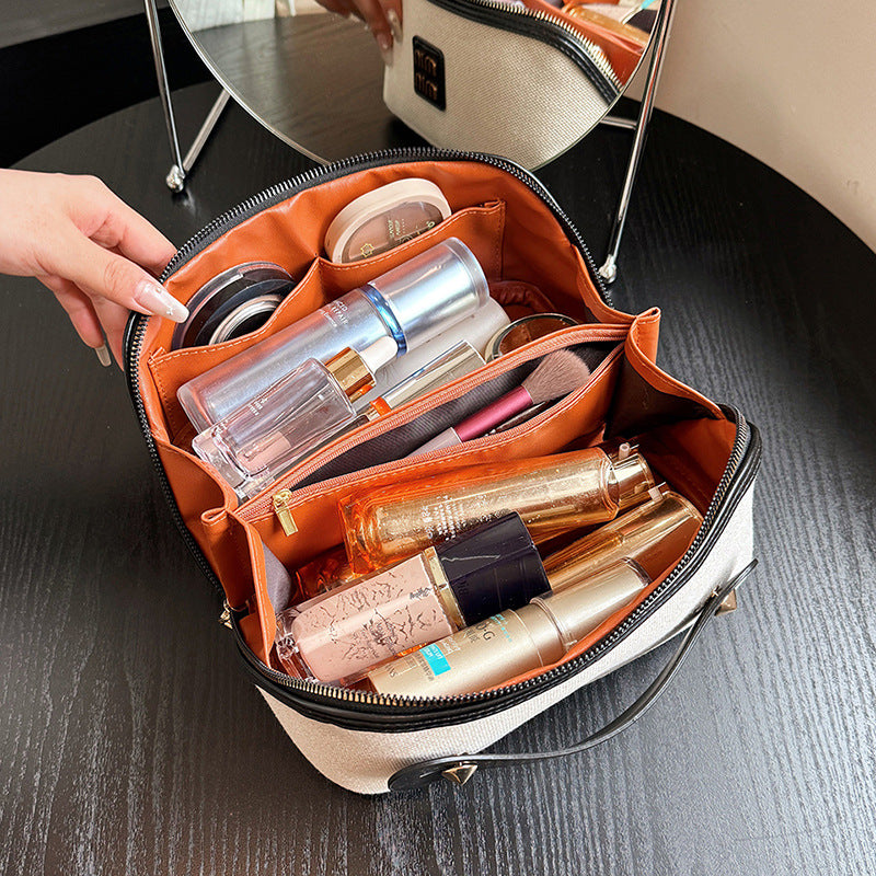 New Vintage Tile Cosmetic Bag Large Capacity Portable Cosmetic Storage Bag Advanced Wash Bag