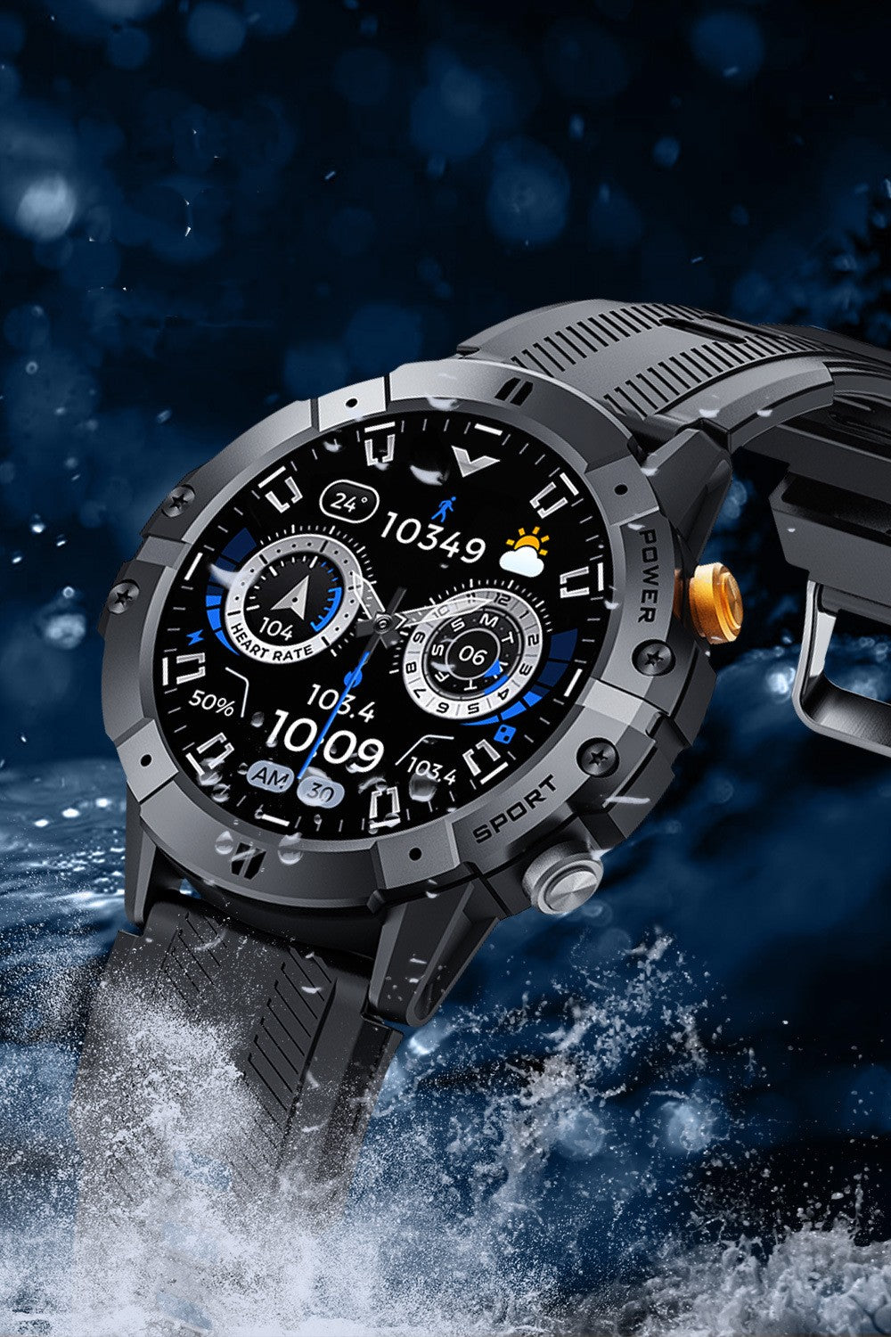 New C29 Bluetooth Call Smart Watch Outdoor Three-proof Blood Pressure Sports 1.52inch Round Screen Mens Watch