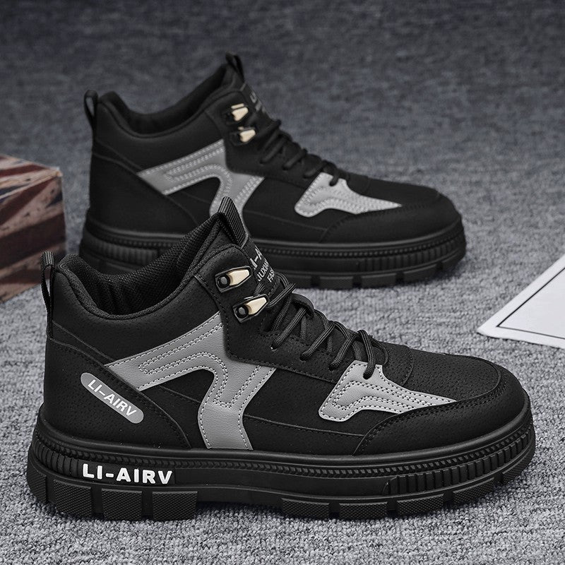Popular Plus Size Men&#039;s Shoes Autumn And Winter New High-top Board Shoes Hidden Height Increasing Casual All-matching Tooling Martin Fashion Shoes