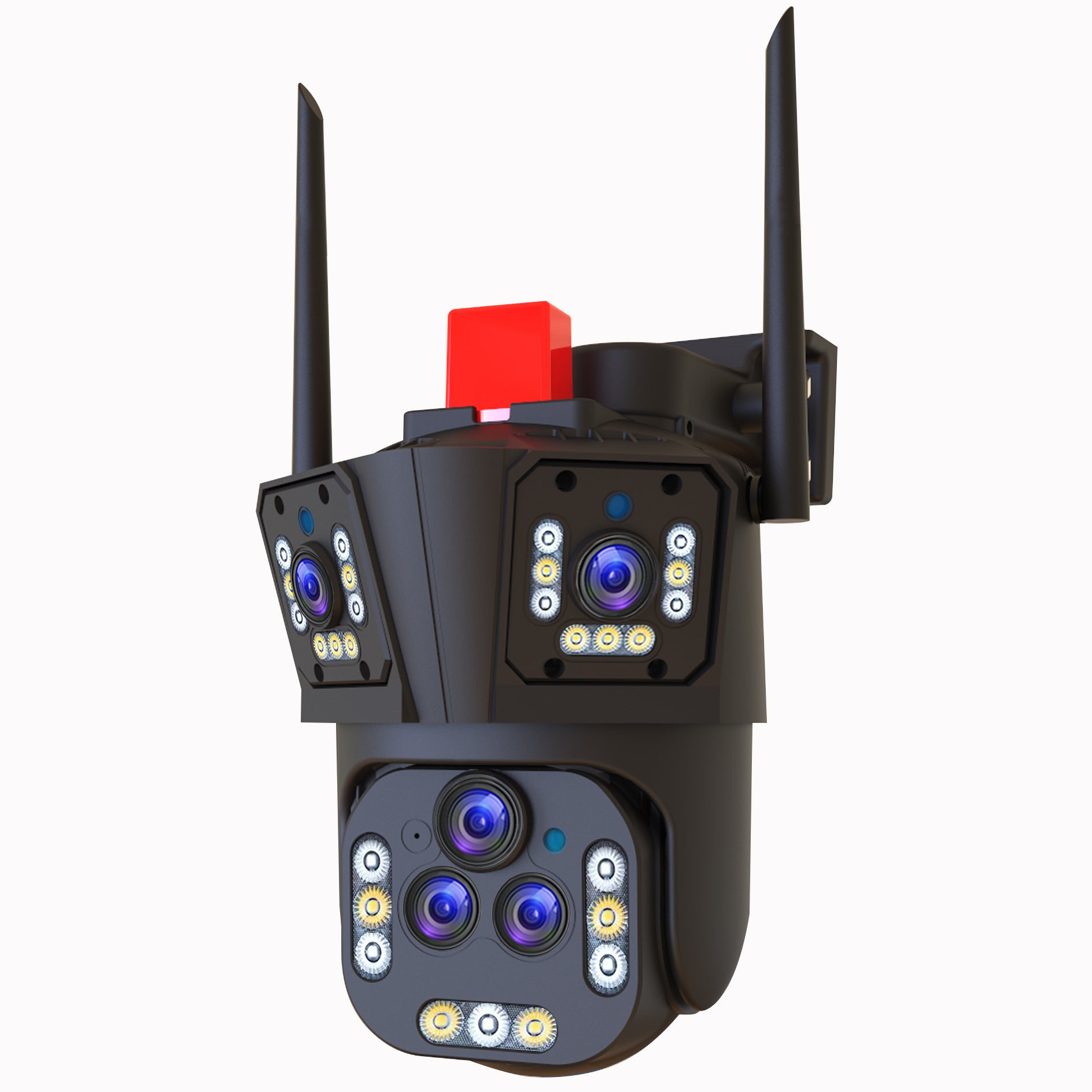SURVEILLANCE CAMERA -Three-screen Outdoor Monitor Outdoor HD Wifi Home Zoom Outdoor 360 Panoramic Network Camera