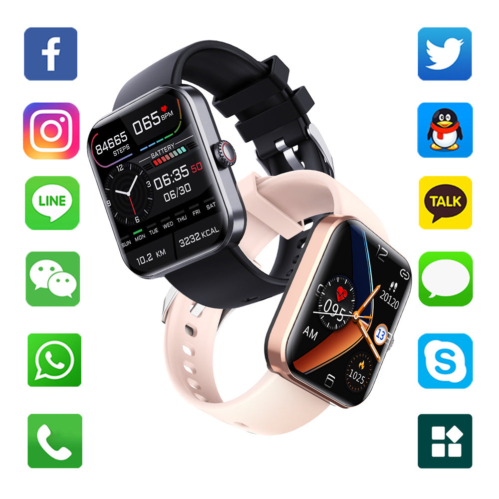 SMART WATCHES New F57L Smart Bluetooth Watch Body Temperature Heart Rate Blood Oxygen Blood Pressure Monitoring Explosive Bracelet