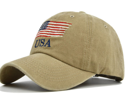 NEW UNISEX - Washed Old American Baseball Cap Embroidered Peaked Cap USA Embroidered Baseball Cap