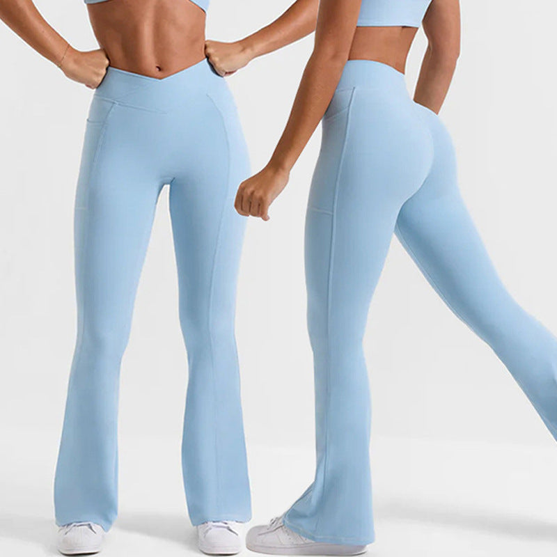 Sports Loose Yoga Micro-flared Pants High-waist Hip-lifting Long Women&#039;s Dance Wide-leg Pants