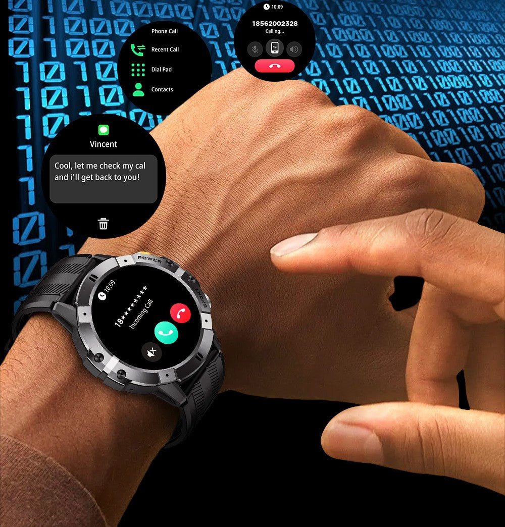 New C29 Bluetooth Call Smart Watch Outdoor Three-proof Blood Pressure Sports 1.52inch Round Screen Mens Watch