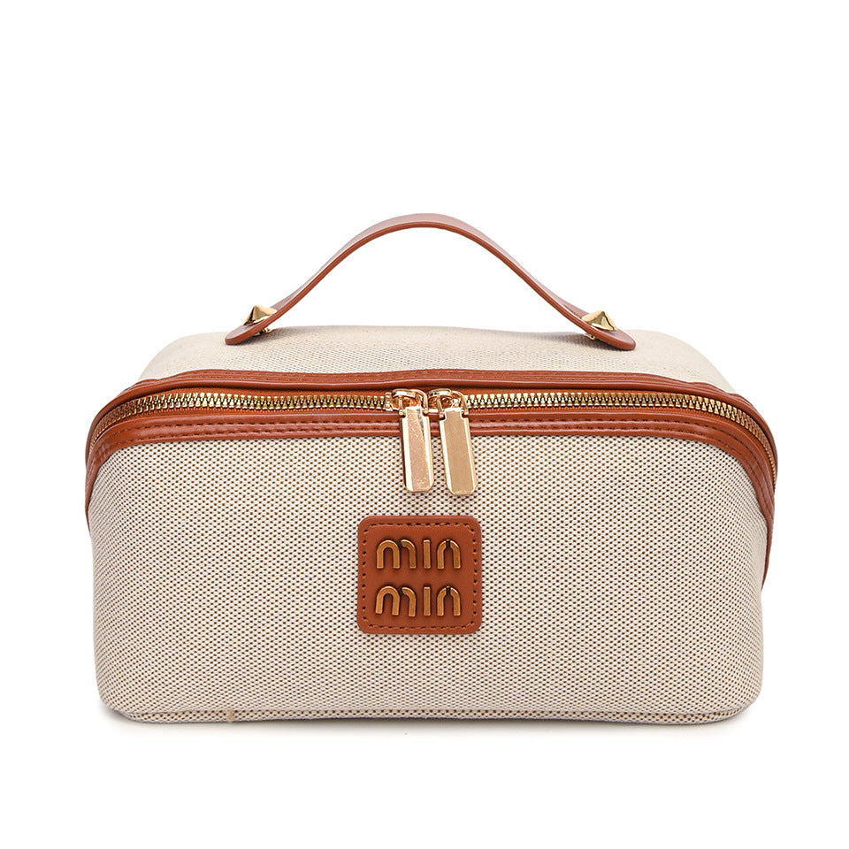 New Vintage Tile Cosmetic Bag Large Capacity Portable Cosmetic Storage Bag Advanced Wash Bag