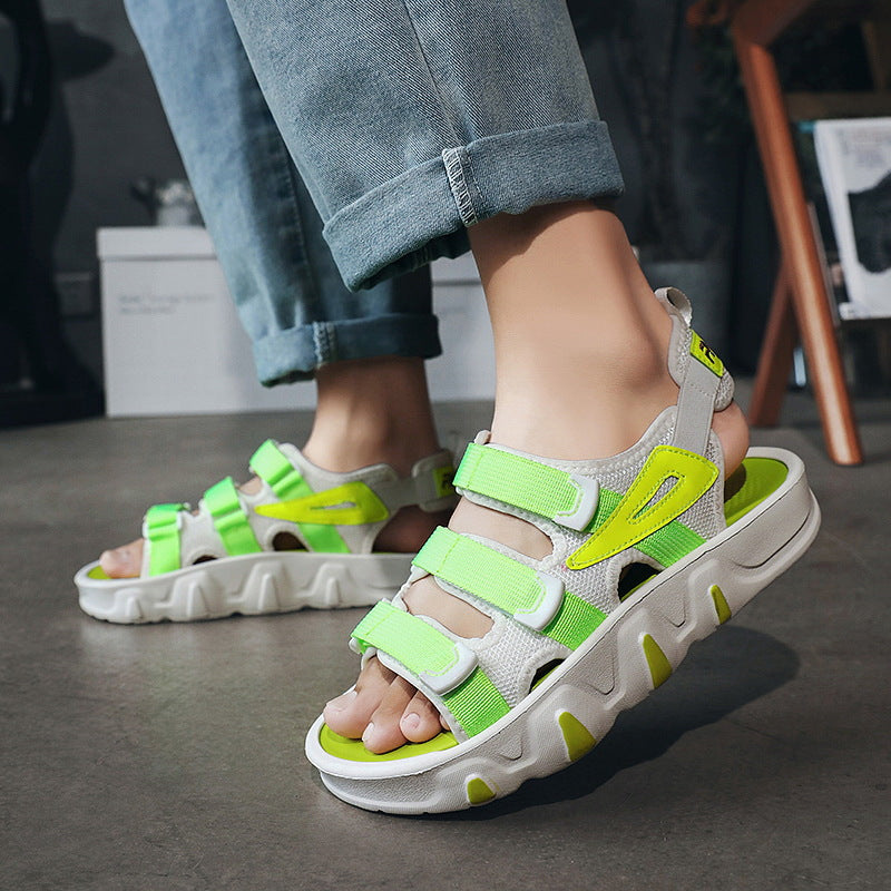 Sports Casual Platform Sandals Women&#039;s 2024 New Fashion Velcro Platform Soft Bottom Beach Sports Sandals Women