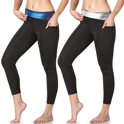Women's Athletic Sweaty Pants Sculpting Pants Sports Belly Waist Leggings Yoga Clothes Sweaty Hip Bodybuilding Pants