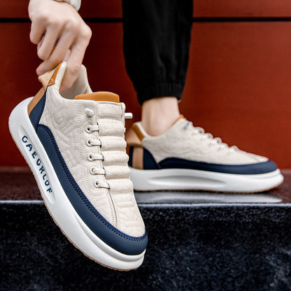 Canvas Mens Shoes Summers New Style Fashionable Sports Casual Black Sneakers Mens Versatile Platform Fashionable Shoes