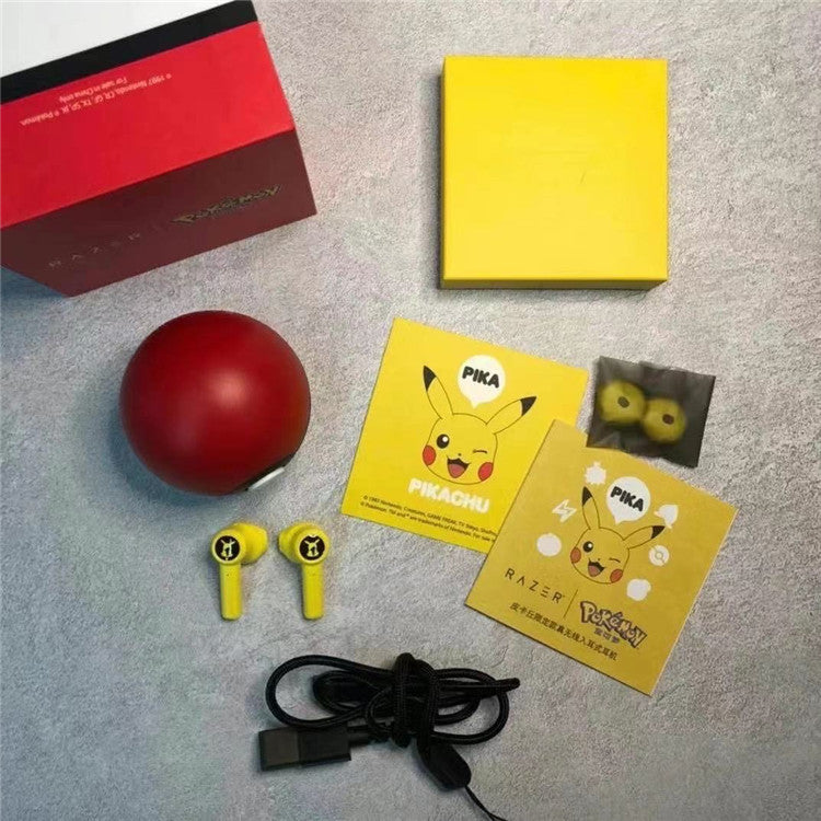 Pokemeng Pikachu Real Wireless Bluetooth Headset Elf Ball Cartoon Earplugs TWS Mai For Boys And Girls