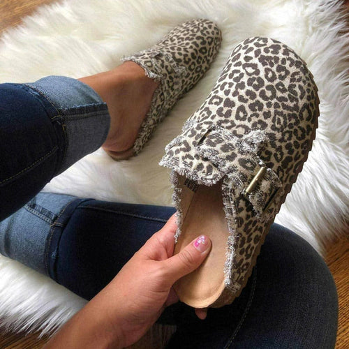 Vintage Clogs Designer Styles -Flat Heel Round Toe Canvas Loafer Women's Vintage Clogs
