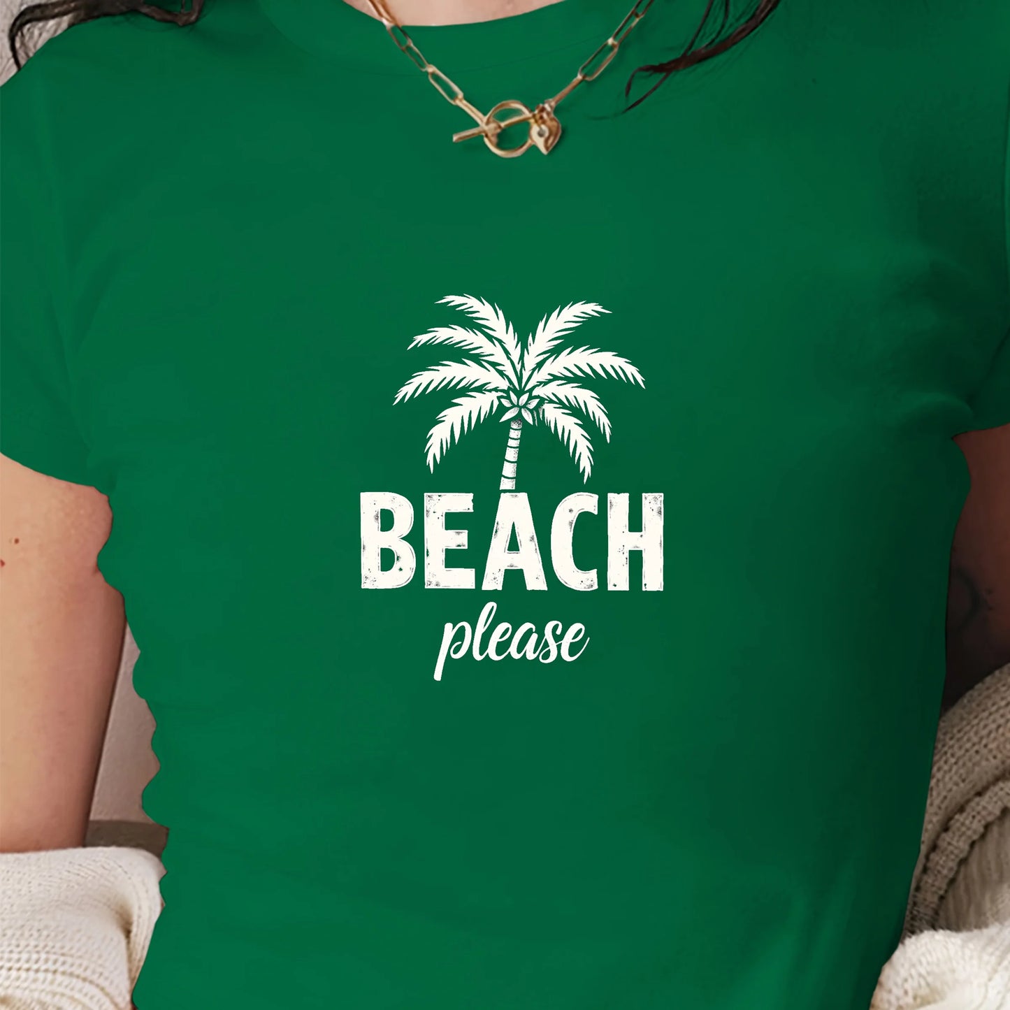 palm BEACH please design women's fashion short t-shirt