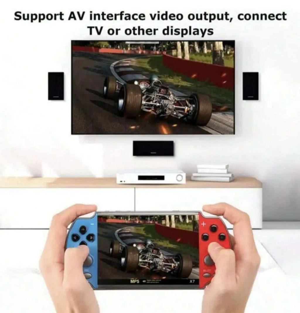 X7 Handheld Game Console 4.3 Inch Handheld High Definition Screen with Clear Video Built in Many Arcade Games Retro Games
