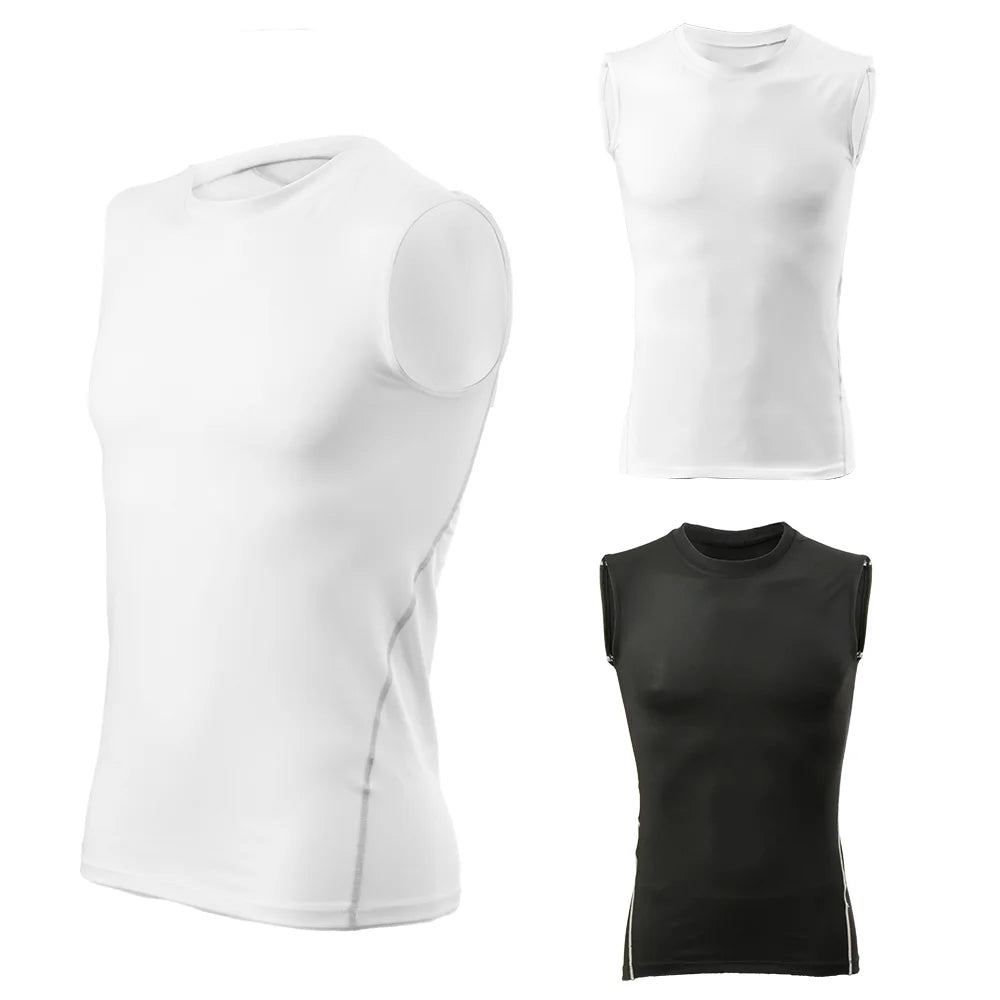 Men Compression Tank Top Quick-drying Jersey Slim Sleeveless Vest Breathable Quick Dry for Fitness Gym Sweat Cycling Active Tops