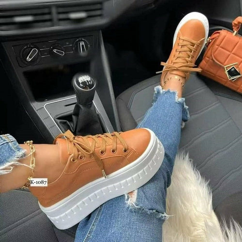 Comfy & Casual Platform Women's Shoes Flat Womens Sneakers