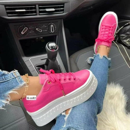 Comfy & Casual Platform Women's Shoes Flat Womens Sneakers