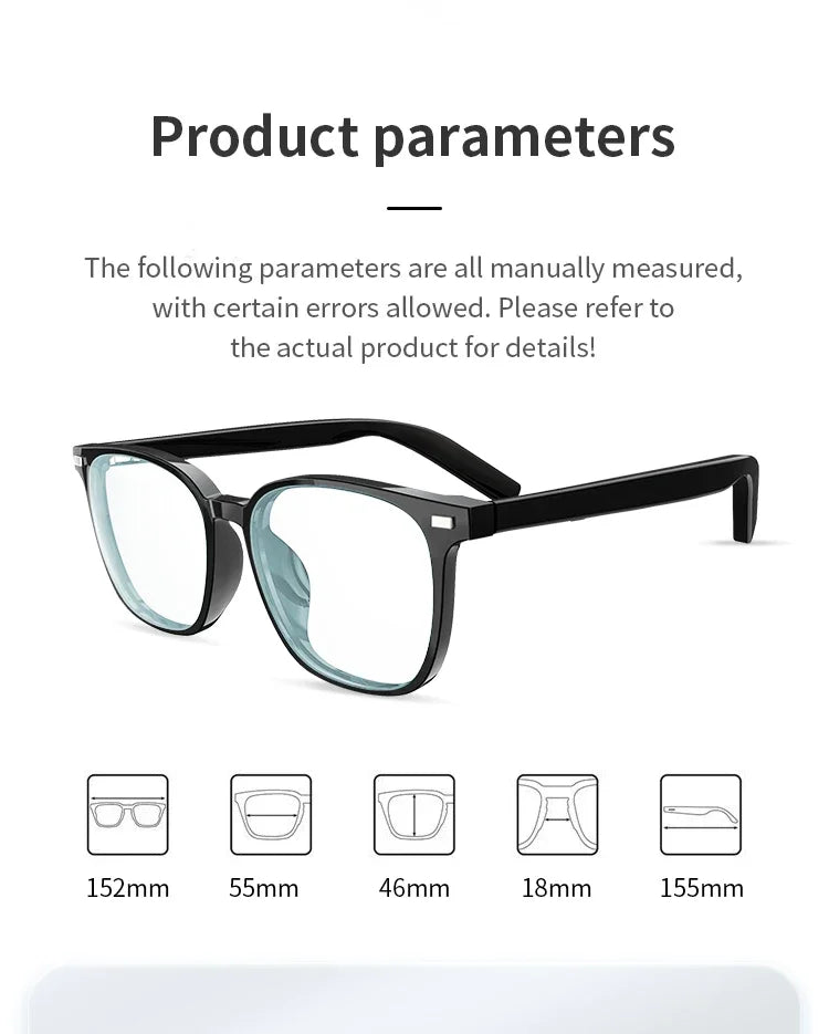 SMART GLASSES -New G05 Smart Bluetooth Glasses Magnetic Suction Disassembly Lens Phone Music Remote Control Photo Voice Assistant