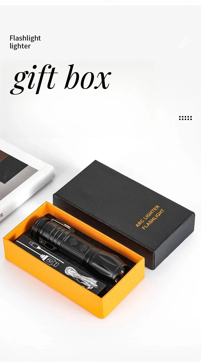 LADIES SELF PROTECTION FLASHLIGHT! Girls; Self-protection Artifact, Womens Anti-bad Guy Self-defense Weapon, Anti-wolf Artifact, Dual Arc Lighter, Bright Flashlight