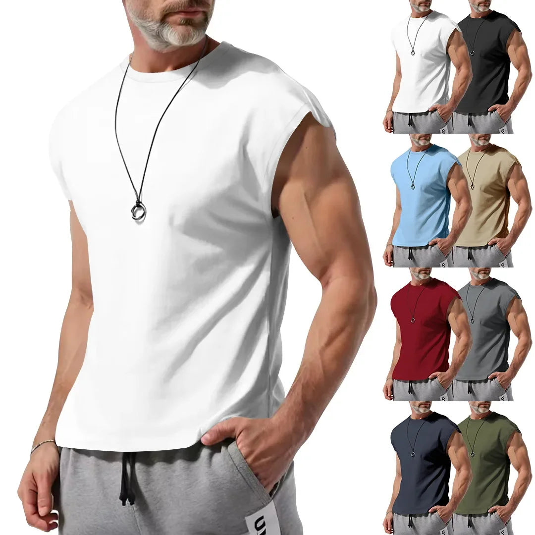 Men's clothing summer new sleeveless t-shirt youth casual loose thin vest men