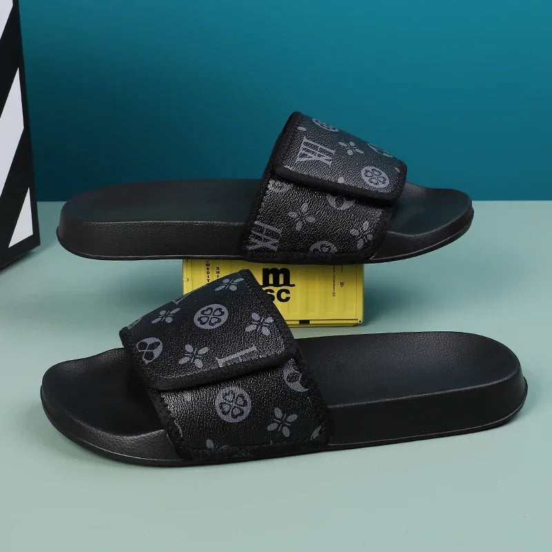 Men's Genuine Leather Sandals Comfortable Man Sandal House Slippers Man Summer Shoes Sale Genuine Mens Slipper Flip Flop Slides