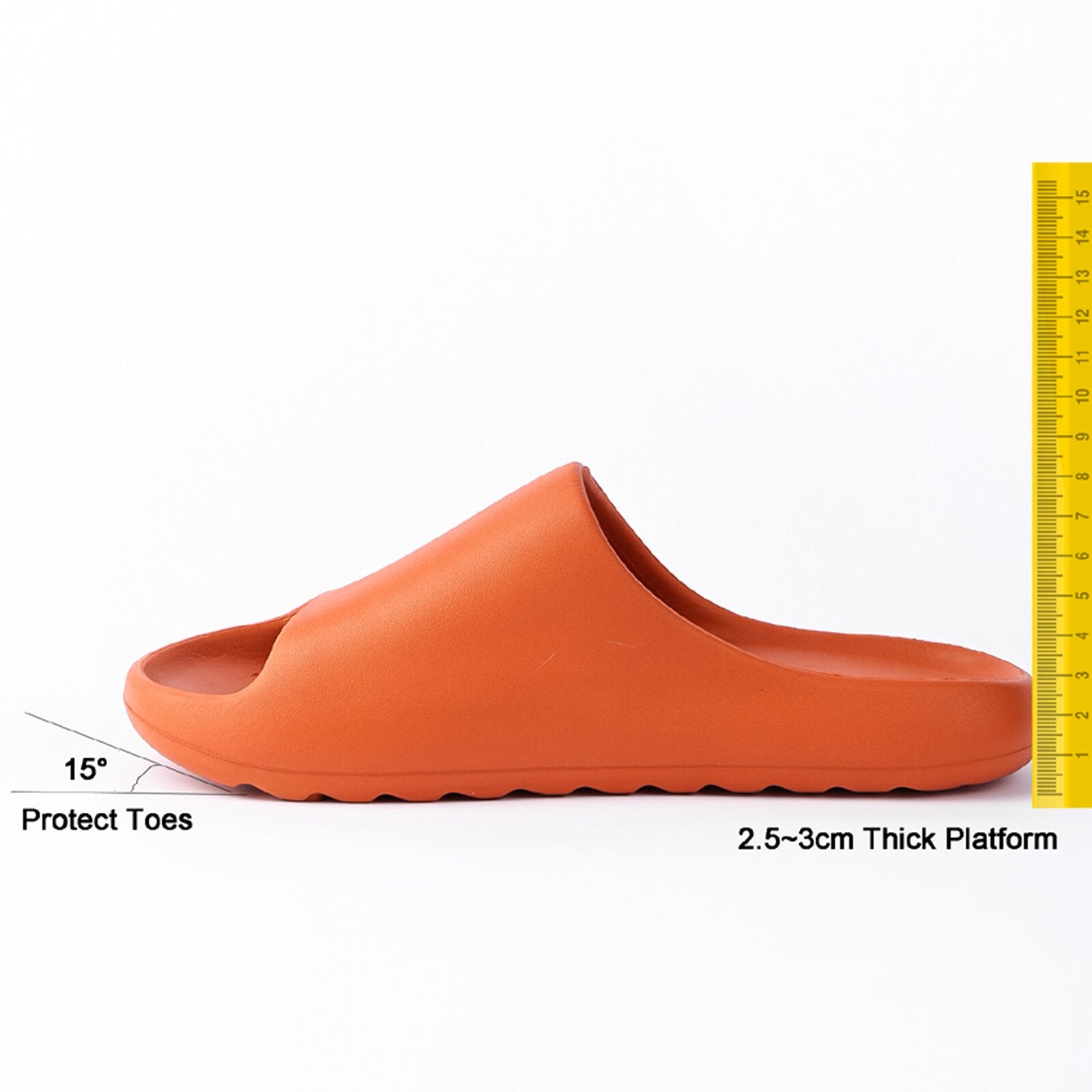 COMFY Platform Pillow Slides for Women - Orange Chunky Shower Slippers