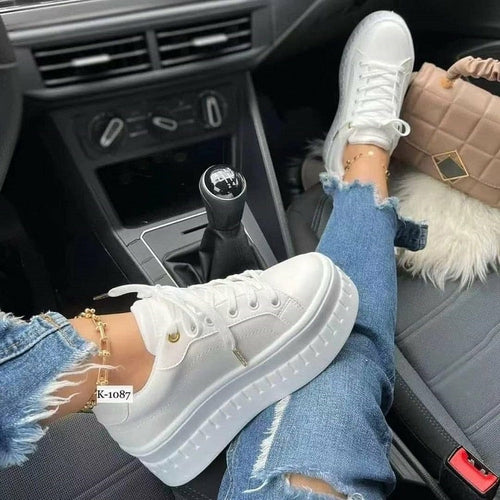 Comfy & Casual Platform Women's Shoes Flat Womens Sneakers