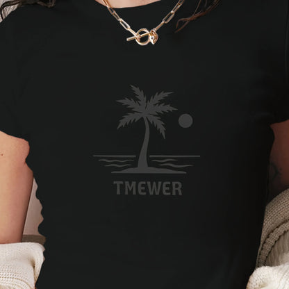 minimalistic beach or tropical theme women's fashion short t-shirt