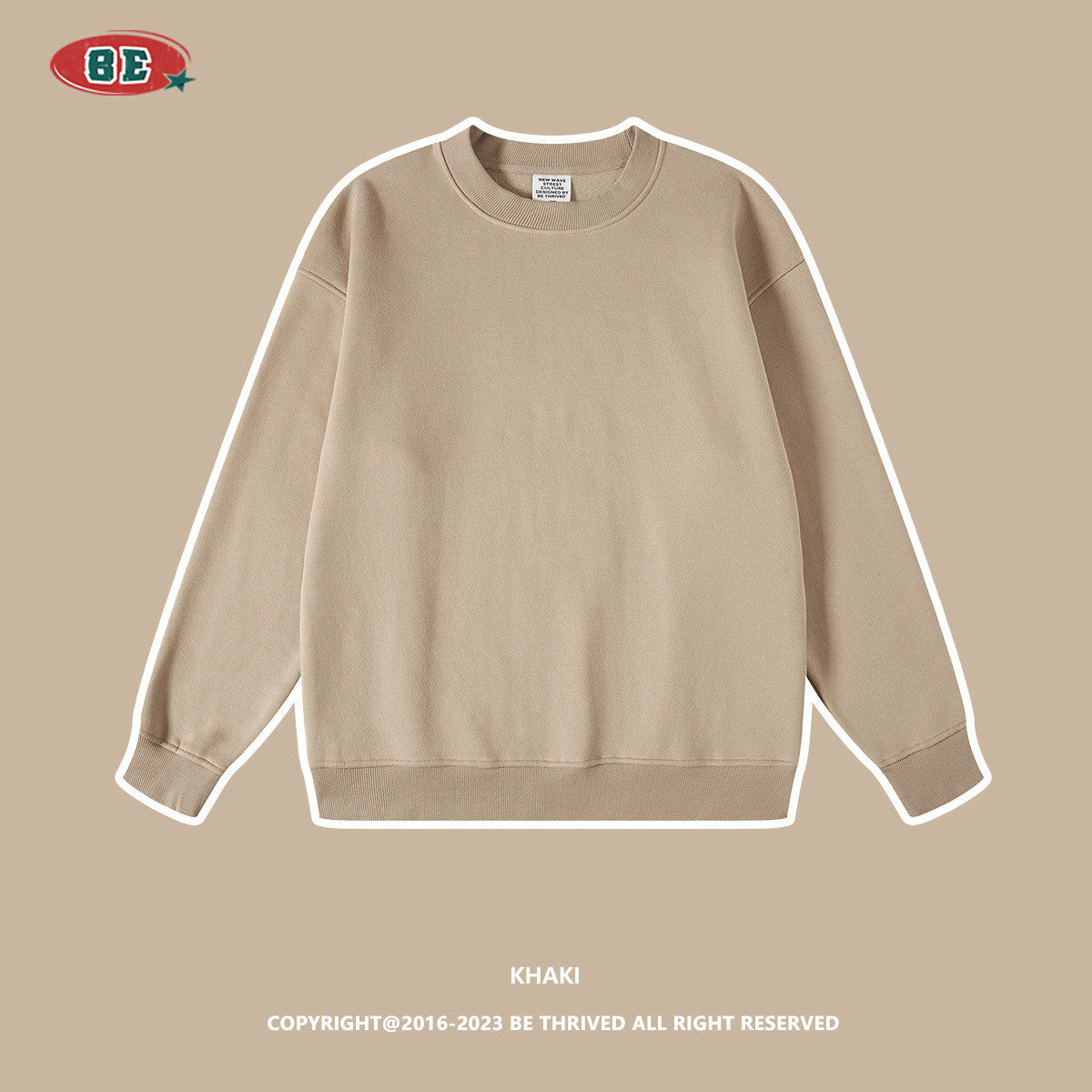 Solid color loose men's sweatshirt