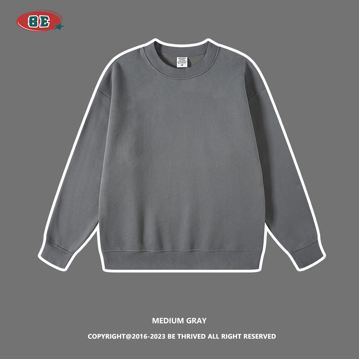 Solid color loose men's sweatshirt