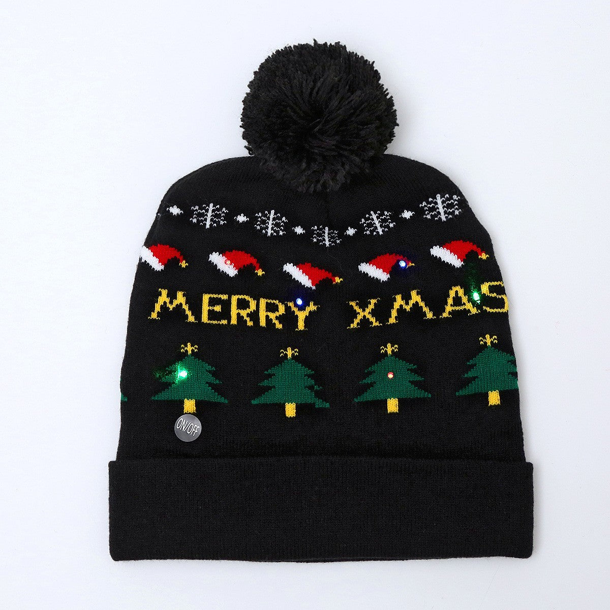 CHRISTMAS HAT Colorful luminous knitted hat high-end elderly Christmas hat