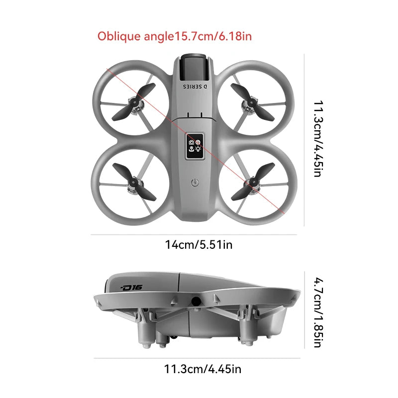 Xiaomi D16 Mini Drone Dual Camera 8K HD Aerial Aircraft Obstacle Avoidance UAV Fixed Remote Control Airplane Gift Toys 20000M