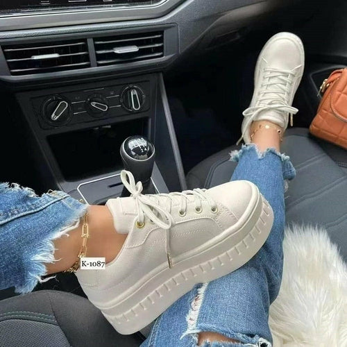 Comfy & Casual Platform Women's Shoes Flat Womens Sneakers