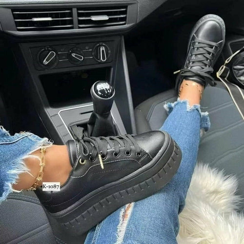 Comfy & Casual Platform Women's Shoes Flat Womens Sneakers